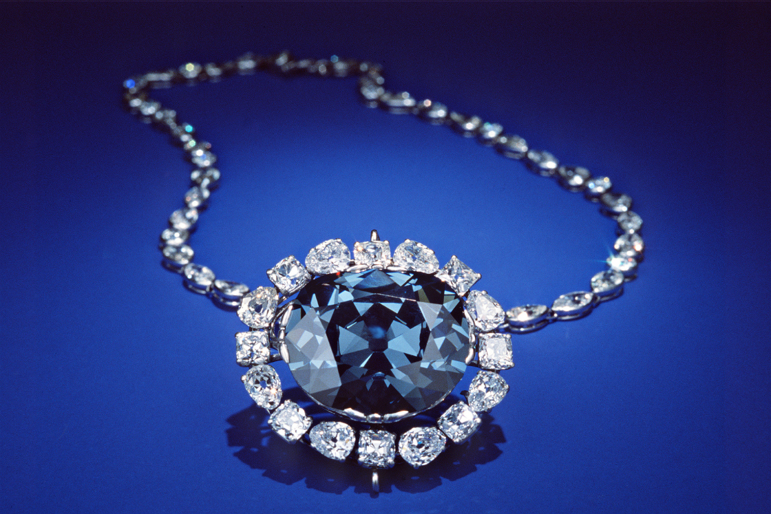 The Hope Diamond is on display at the Smithsonian's National Museum of Natural History. Photo credit: Smithsonian Institution. The Hope Diamond is on display at the Smithsonian's National Museum of Natural History. Photo credit: Smithsonian Institution.